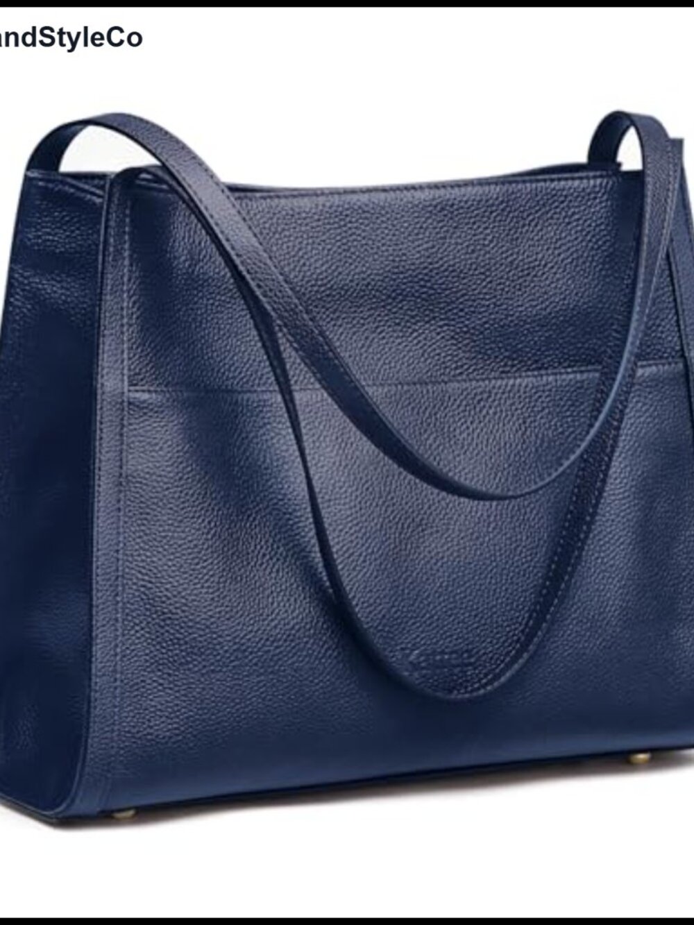 Soft Top Grain Leather Tote Bag with Zipper Closure Lightweight Spacious